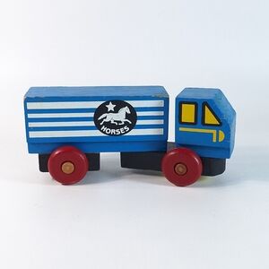 The Cambridge Wooden Toy Co. Vintage Wood Horse Trailer Truck Toy